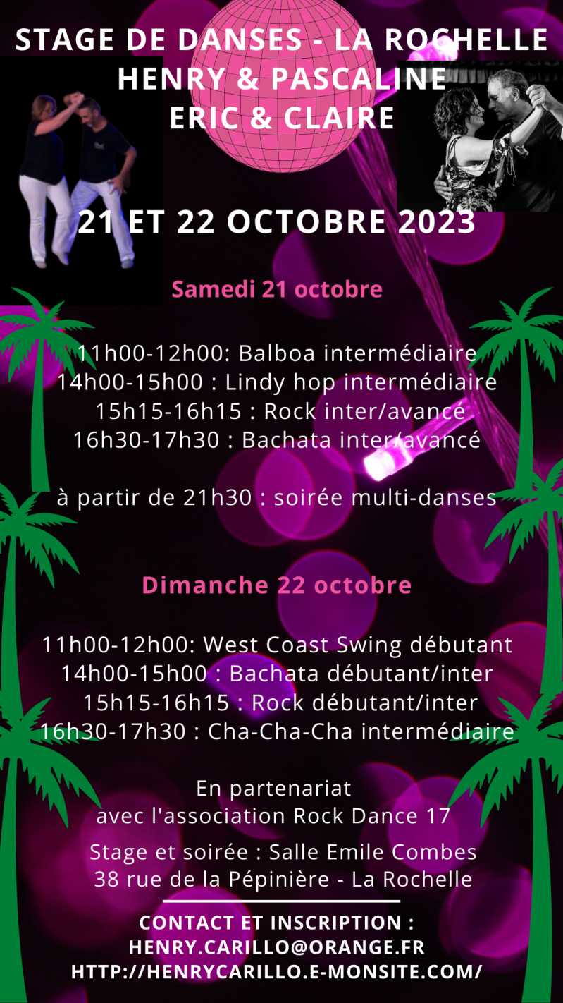 Stage octobre 21 et 22 octobre 2023